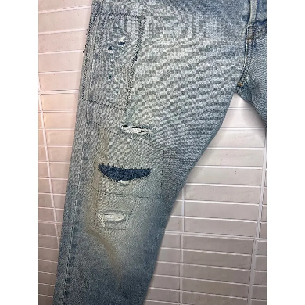 Levi's 501 Jeans, Men's, 32x32 Rare Happy To Be Here Destructed Hemp Selvedge